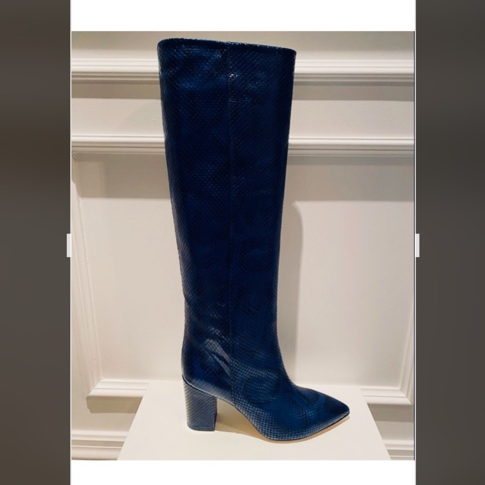 Brand new PARIS TEXAS Leather Heeled Knee-High Boots in Python Print - Picture 3 of 5